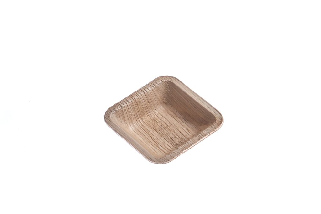 8 cm square bowl Ehsaashome disposable natural palm leaf plates